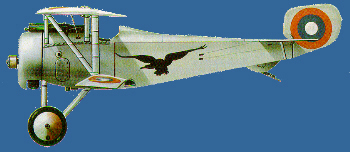 V letech 1919-20 ltal Nieuport ve stbrnm ntru, kruhov kokardu typu C upraven z ruskch, na trupu pvodn emblm
